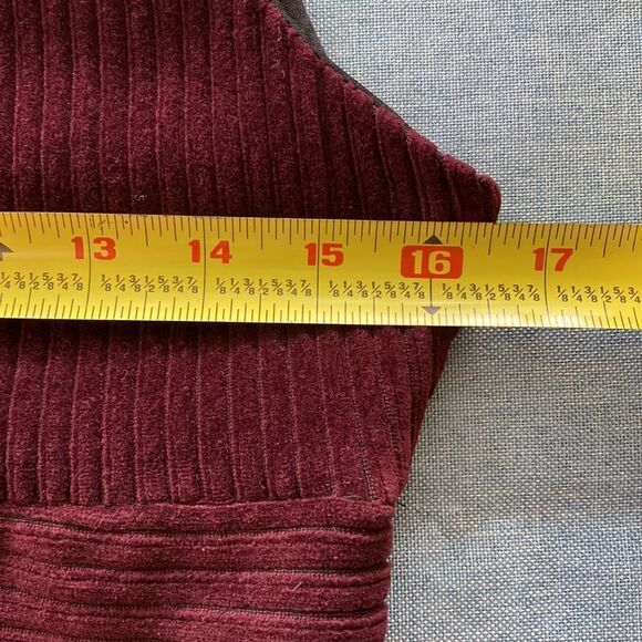 Free People Vivian corduroy burgundy/plum sleeveless mini dress size M - Picture 7 of 8